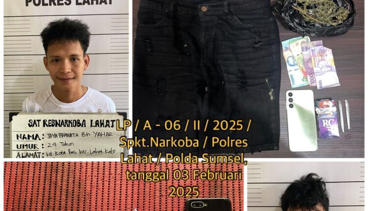 Polres Lahat berhasil ungkap kasus peredaran ganja, dua pelaku diamankan. (Foto : Polres Lahat)