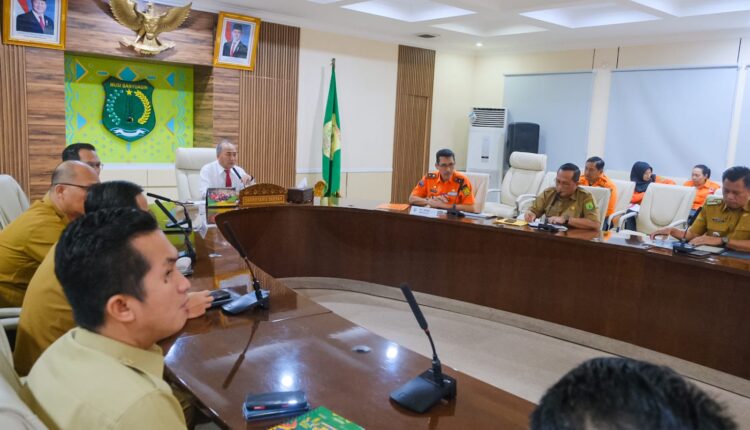Rapat penanggulangan bencana banjir di Kabupaten Musi Banyuasin.