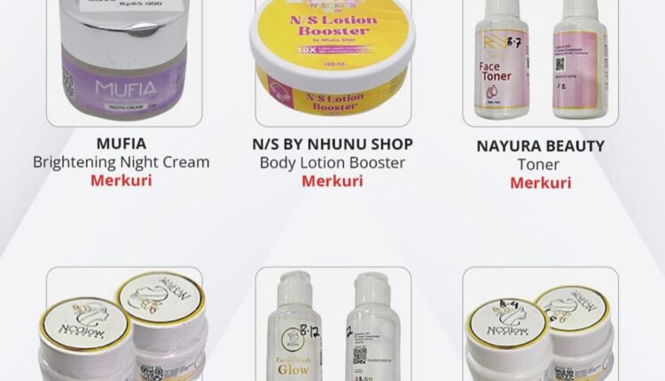 Beberapa jenis kosmetik ilegal yang beredar di pasaran. (Foto: BBPOM Palembang)