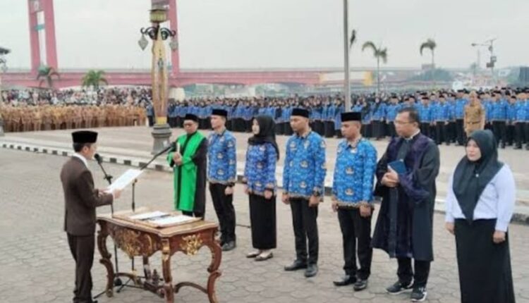 Pelantikan PPPK Paruh Waktu beberapa Bulan yang lalu di Halaman BKB Palembang.
