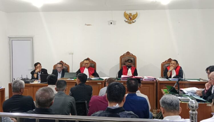 Suasana persidangan lanjutan kasus dugaan korupsi fasilitas kredit BRI di Pengadilan Tipikor Palembang.
