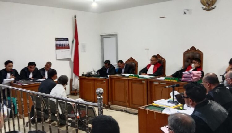 Suasana sidang lanjutan perkara dugaan tindak pidana korupsi pemberian fasilitas kredit oleh PT Bank Rakyat Indonesia (Persero) Tbk kepada PT Bumi Sawit Sejahtera (BSS) dan PT Sumber Alam Lestari (SAL) di Pengadilan Tindak Pidana Korupsi (Tipikor) Palembang, Sumatera Selatan.