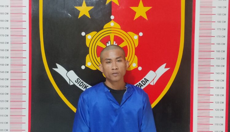 Tersangka Jali (22) saat diamankan di Polres Musi Rawas (Mura).