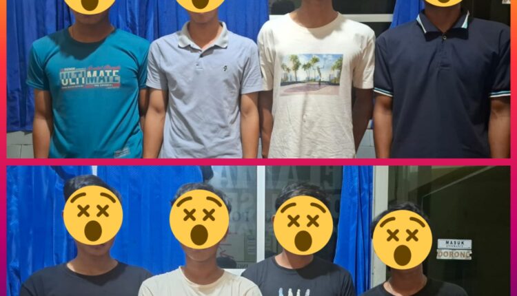 Delapan remaja yang diamankan. (Foto: Dokumen Polisi)