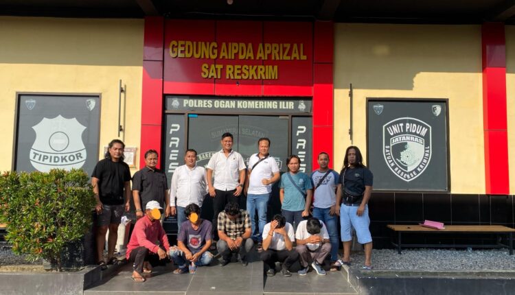 Kelima orang yang diduga melakukan aksi premanisme dan pungli di amankan di Polres OKI.