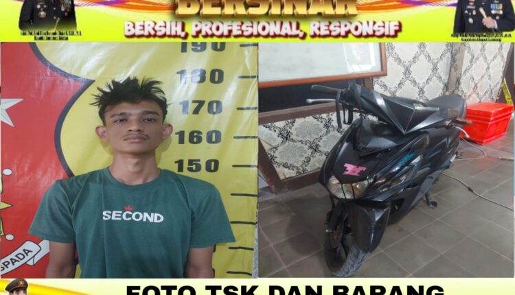 Tersangka beserta barang bukti saat diamankan di Polres Empat Lawang.