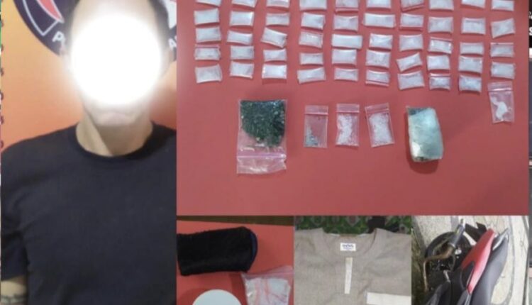 Tersangka tindak pidana narkotika bersama puluhan paket shabu diungkap Satres Narkoba Polres Pagar Alam. 