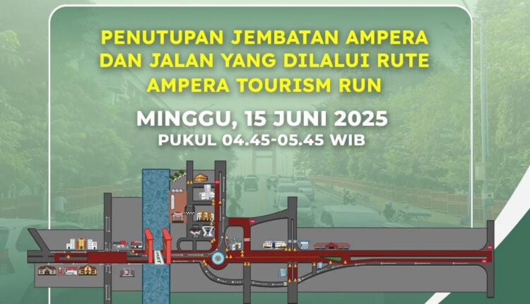 Denah lokasi penutupan Jembatan Ampera.