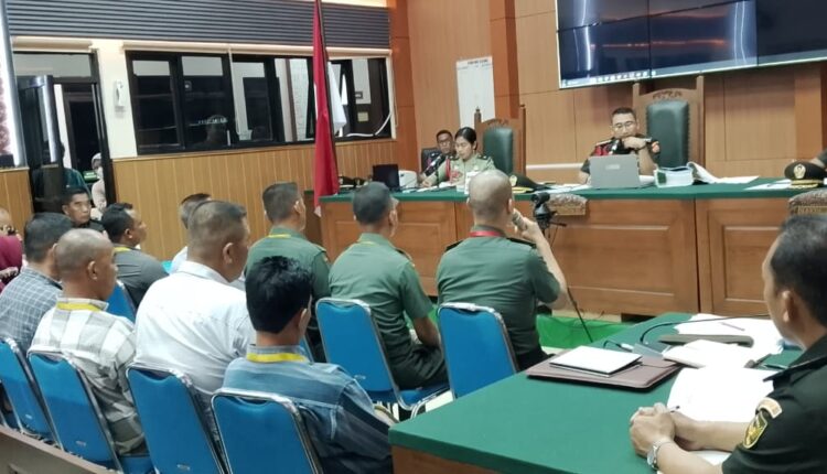 Para saksi dihadirkan di Pengadilan Militer 1-04 Palembang.