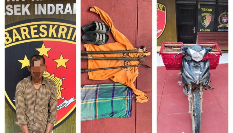 Pelaku beserta barang bukti saat diamankan.