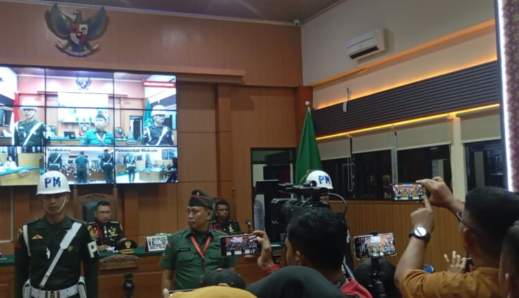 Peltu Lubis saat dihadirkan dalam persidangan.
