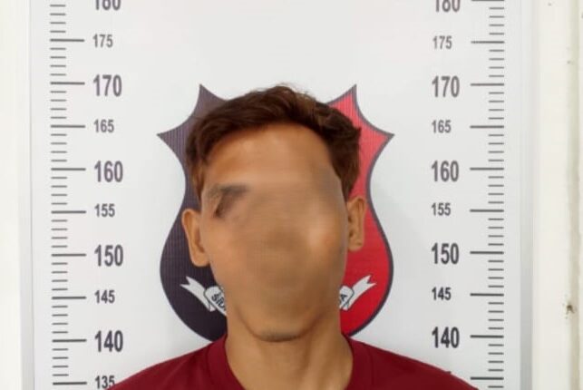 Tersangka pencurian buah sawit.