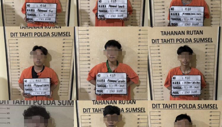 Pelaku kerusuhan di Kantor DPRD Provinsi Sumsel.