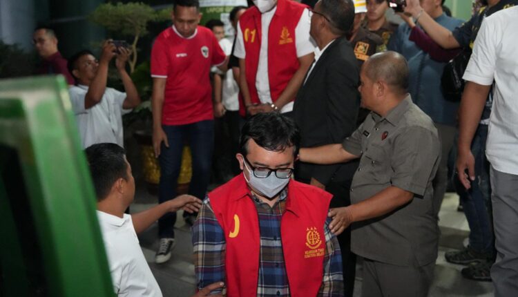 Tim Pidsus Kejati Sumsel mengumumkan penetapan tujuh tersangka kasus korupsi KUR Bank Sumsel Babel KCP Semendo.