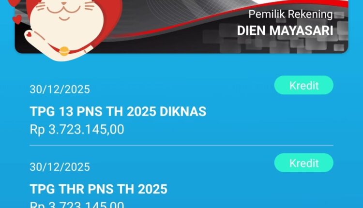 Tanda bukti THR dan TPG sudah cair.