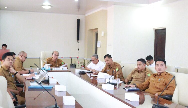 Asisten II Bidang Prekonomian dan Pembangunan Setda Muba, Alva Elan, saat pimpin Rapat Koordinasi Percepatan dan Dukungan Perizinan Program Listrik Perdesaan (Lisdes) di Provinsi Sumatera Selatan secara virtual.