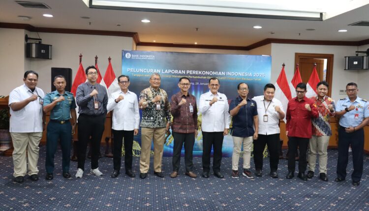 BI Gelar Peluncuran Laporan Perekonomian secara Live Relay dari kantor BI Pusat.