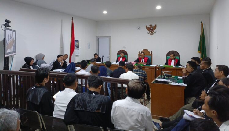 Suasana persidangan kasus dugaan korupsi KUR Bank Sumsel Babel Cabang Semendo di Pengadilan Tipikor Palembang.