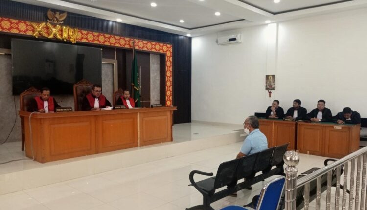 Suasana persidangan pembacaan vonis terdakwa kasus dugaan tindak pidana korupsi Guest House UIN Raden Fatah Palembang, Abdul Karim, di Pengadilan Negeri (PN) Palembang.
